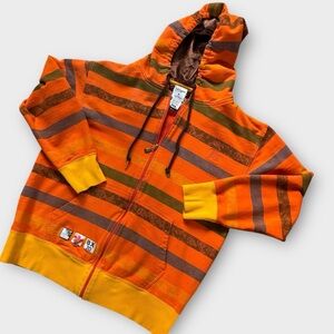 Bklyn Xpress Orange Stripe Zip Up Hoodie Y2K
Skate Hip Hop Men’s Size M